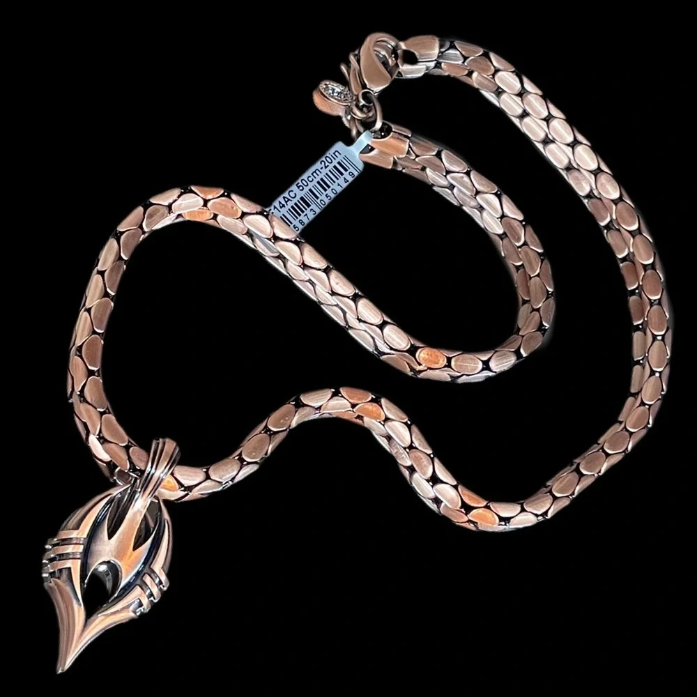Bico Australia Basco Men’s Tribal Pendant Necklace 20” Plated NWT Rare